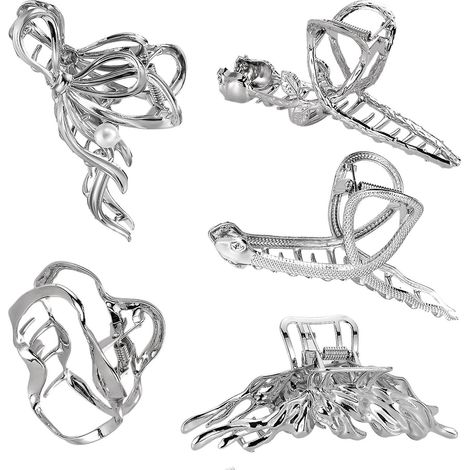 lot De 5 Grandes Pinces Cheveux En Mtal Pour Femme Et Fille (1/4)