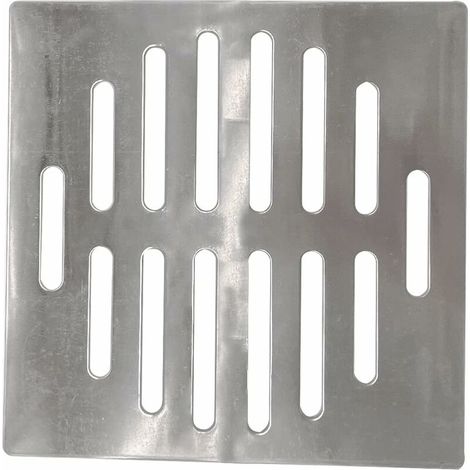 Couvercle de vidange en acier inoxydable carré 15 cm – 14 trous – Résistant à la rouille pour salle de bains et cuisine – Installation facile