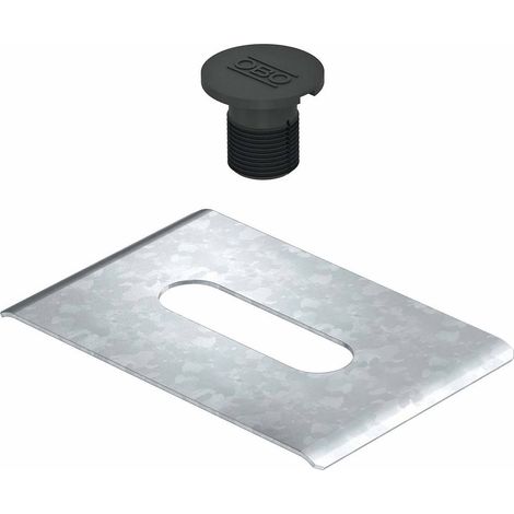 OBO Bettermann Fixation de chemin de câbles grillagé sur pierre FangFix Ø20mm noir, 5403100 (1/2)
