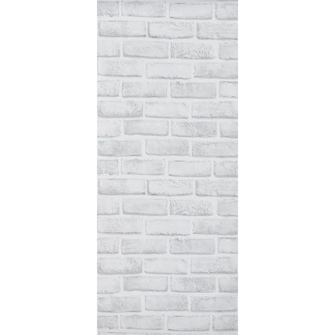 Papier peint adhésif brique blanche unique pour salon, chambre, restaurant, décoration murale moderne (1/5)