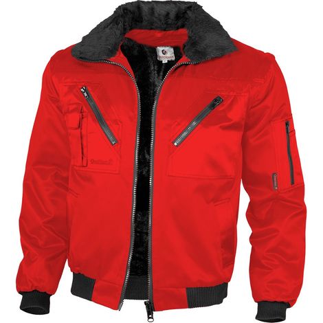 Qualitex Pilotenjacke einfarbig, Größe: M, Farbe: rot (1/2)