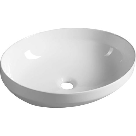 Aqualine Waschbecken - Aufsatzwaschbecken, 51x37 cm, ohne Überlauf, weiß 50361