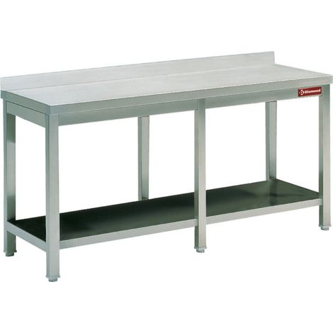 Table de travail avec sous tablette + bord arrière - Diamond (1/3)