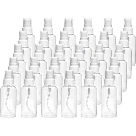 LYCXAMES -- 30 packs de mini vaporisateurs transparents de 30 ml (1 oz) avec atomiseur en vrac, rechargeables, réutilisables, vides, en plastique, pour les huiles essentielles, le nettoyage et les par (1/5)