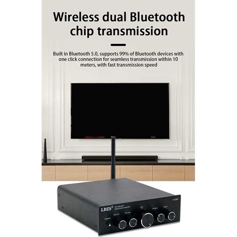 Highly popular miniature cross-border digital power amplifier, high-fidelity 2.1 channel Bluetooth stereo desktop amplifier for home use. (1/5)