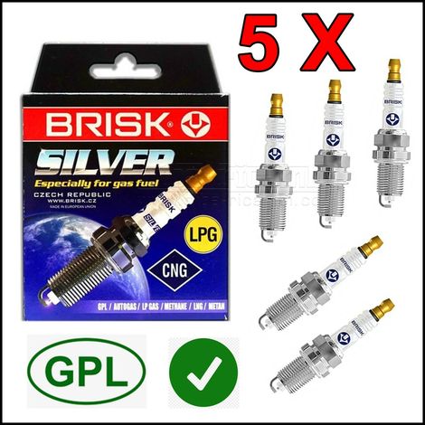 Candela kit 5 candele gpl metano brisk silver dr15ys-9