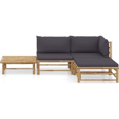 Maison Exclusive - 4-tlg. Garten-Lounge-Set mit Dunkelgrauen Kiss