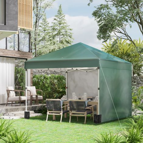 Carpa de jardín plegable 3x3 m, 2 paredes laterales y funda, UV 30+, impermeable y estable, para camping y jardín (1/5)
