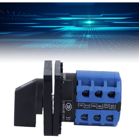 Commutateur universel LW26-20/3, commutateur d'alimentation double à trois positions et trois sections pour moteur 380V (inversé/avant/inversé). (1/5)