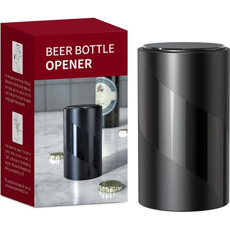 Décapsuleur de bière,Ouvre-Bouteille Automatique,Ouvre-Bouteille d'aimant,Décapsuleur de Bière Push & Pull,Ouvre-Bouteille de bière Une Seconde pour Ouvrir Le Bouchon (1/5)