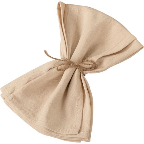 Set mit 10 champagnerfarbenen Polyesterservietten (50 cm/20 Zoll), für Hochzeiten oder die Küche. (1/5)