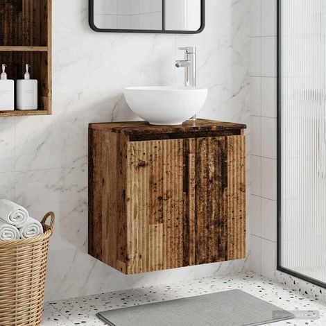 Vanidad con Lavabo de Pared Madera envejecida