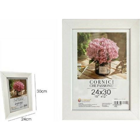 TrAdE Shop Traesio - Cornice Per Foto Poster Quadri Tele Portafoto 24 X 30 Cm 10"x12" Bianca 68667 -