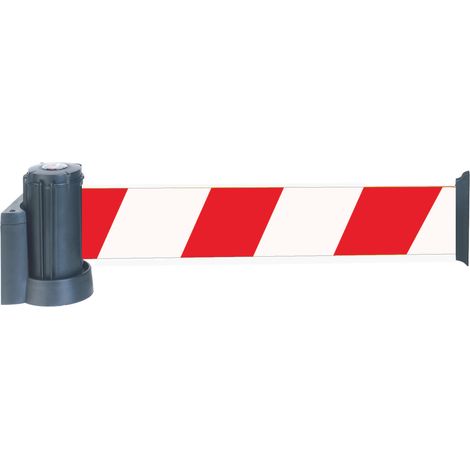 Enrouleur mural avec sangle Rouge/Blanc hachuré 3m x 100mm - 2700160 (1/2)