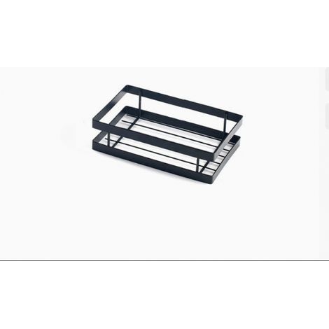 Porte Epice Cuisine Mural Étagère à Épices Convient pour Salle de Bain Balcon mat 20cm Acier Inoxydable Noir (1/4)