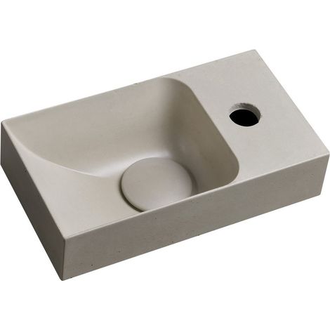 Sapho Small - Lave-mains 31x17 cm, sans trop-plein, trou de robinetterie à droite, sable PK30514 (1/5)