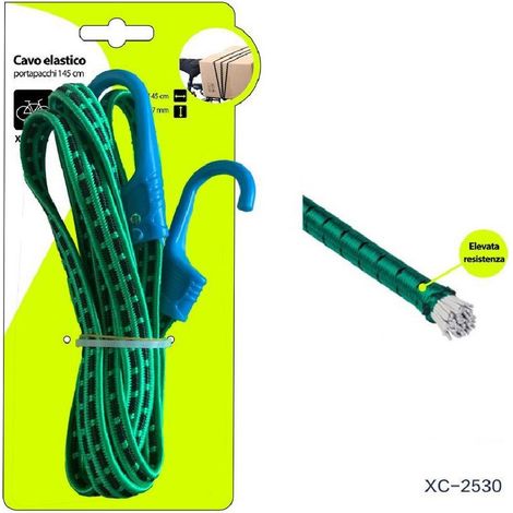 TRADE SHOP - Cinghia Cavo Elastico Portapacchi 145cm Per Bici Moto Elevata Resistenza Xc-2530 -