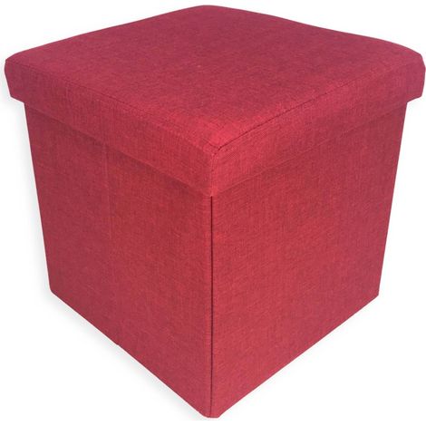 POUF CONTENITORE POGGIAPIEDI TESSUTO TAYLOR BORDEAUX