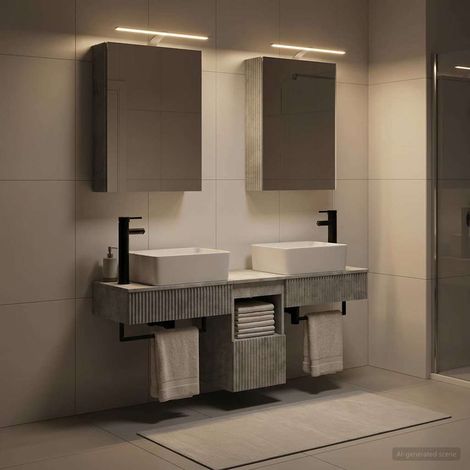 vidaXL Bathroom Cabinet Set 5 pcs Concrete Grey Engineered Wood (1/5)