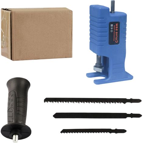 Scie alternative électrique à 3 lames pour bois et métal, sans fil, pour fournitures de bureau en liquidation. (1/5)