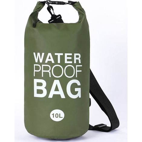 Bolsa impermeable de 10 litros para piscinas elevadas - Bolsa de arena impermeable de malla 500D con clip - 51 x 19 cm - Verde oscuro (1/5)