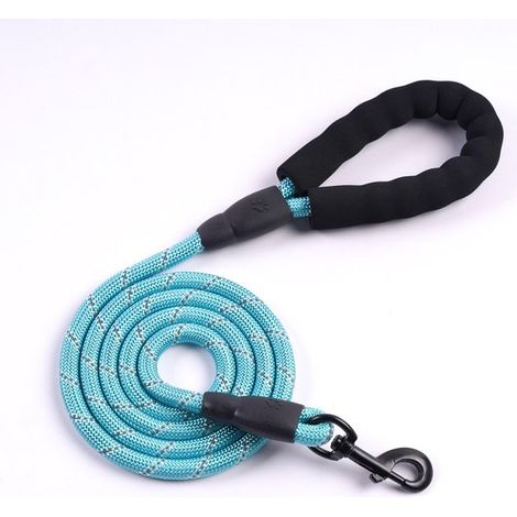 Guinzaglio per cani, lungo, con impugnatura imbottita, per cani di piccola, media e grande taglia, spessore 1,2 cm, lunghezza 3 m, blu scuro. (1/5)