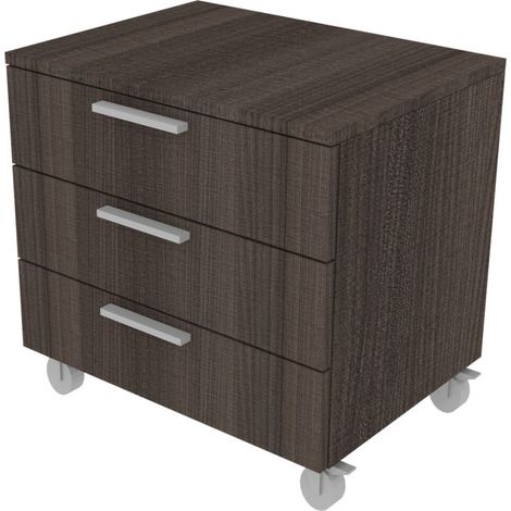 Cassettiera 3 cassetti - Design moderno e funzionale per cameretta e ufficio - Olmo jerez scuro