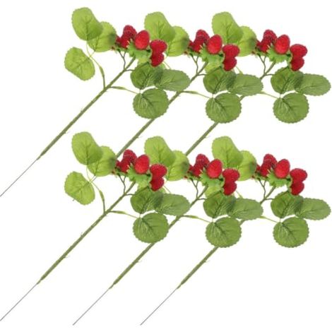 Pièces Fruits Artificiels Faux Myrte Rouge, Branche 9 Têtes (1/5)