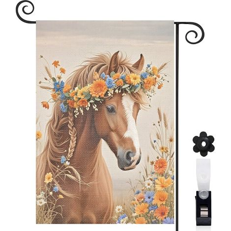 Drapeau de jardin extérieur décoration maison toile épaisse double face 30 x 45 cm pour porche et cour (1/5)