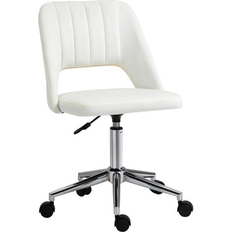CHICFURN Silla de oficina ergonómica 49x60x79-91 cm beige de poliéster regulable (1/5)