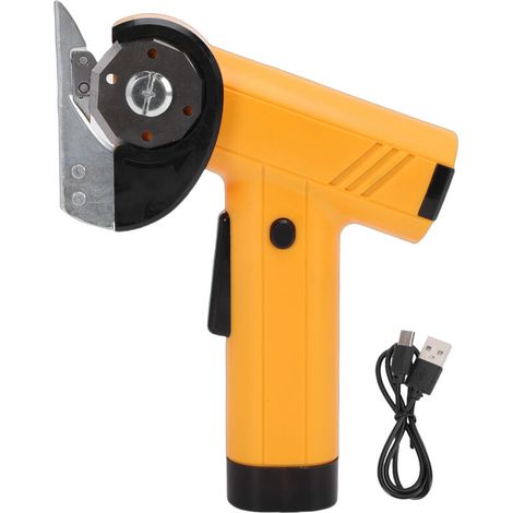 Ciseaux électriques sans fil rechargeables, coupe-cartons, ciseaux à tissu puissants avec lames de sécurité, jaunes (1/5)