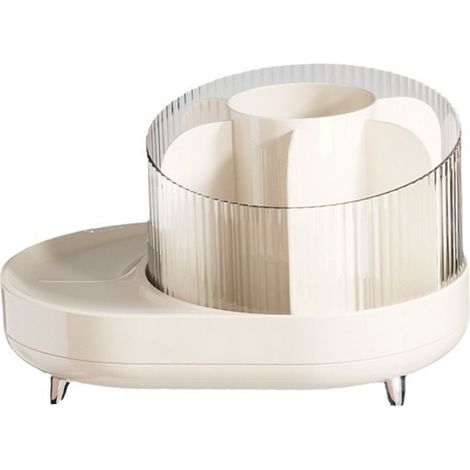 Organisateur Maquillage Rotatif 360° Luxe Design Multi-compartiments pour Pinceaux et Rouge à Lèvres Élégant (1/4)