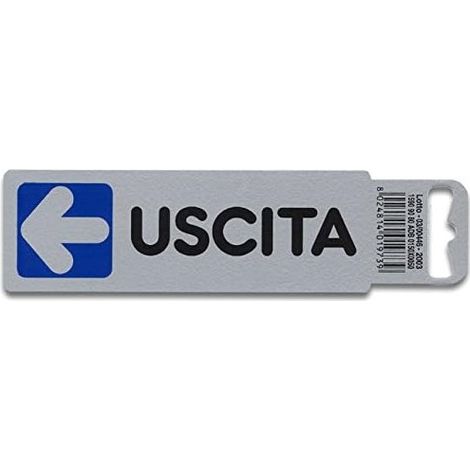 Cartello in Carta Autoadesiva 15x5 cm - USCITA A SINISTRA