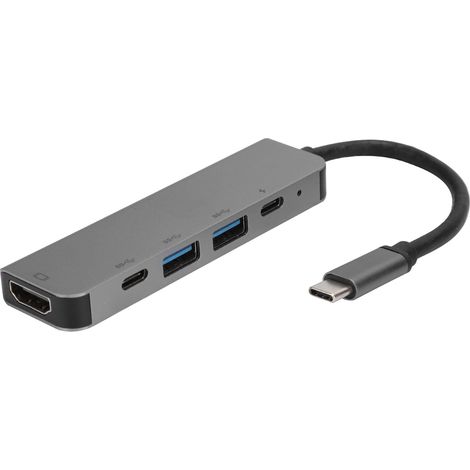 Hub USB-C 5 en 1 avec HDMI, Ethernet, 3 ports USB 3.0, lecteur SD/TF pour MacBook et Thunderbolt 3 (1/5)