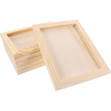 Cadre Photo à Décorer 6 Pièces en Bois Beige pour Peinture (1/5)