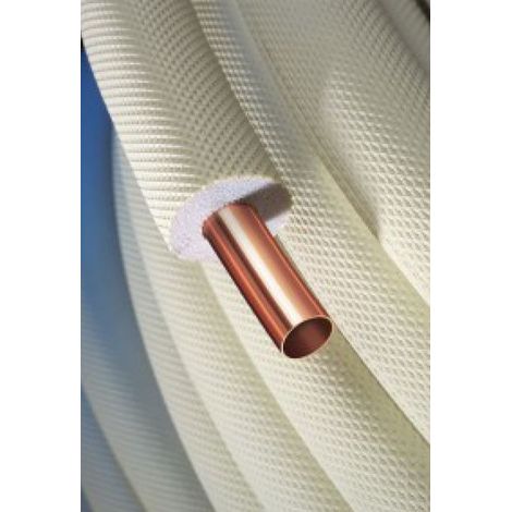 Tubo de cobre de refrigeración aislado simple 1/4" - Rollo 25 m.