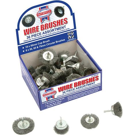 Faithfull 36 Piece Wire Wheel Brush Assortment with 1/4 inch Shanks (1/3)