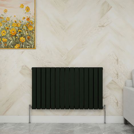 SKY Bathroom 600x1020mm Double Black Horizontal Flat Panel Radiator Designer Central Heating Radiator