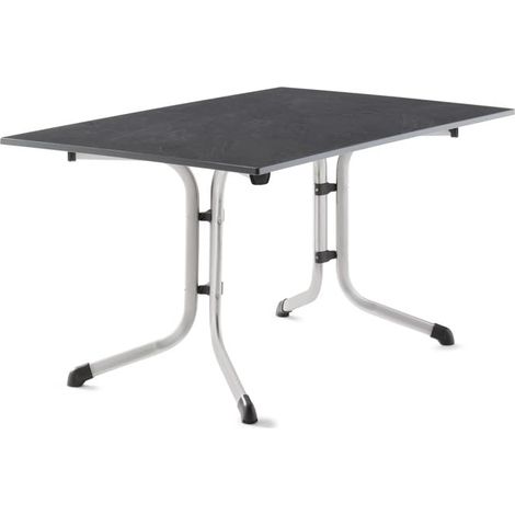 Table Pliante Boulevard avec Plateau décoratif vivodur, 140 x 90 cm, Graphite, décor Ardoise Anthracite