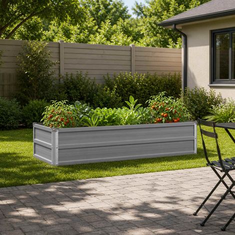 vidaXL Cama de Jardín Elevada Gris 100 x 40 x 24 cm (1/5)