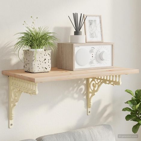 vidaXL Soportes para estanterías de pared 12 uds. Blanco antiguo (1/5)