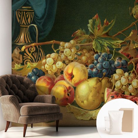 Tapete Vliestapete mit Kleber für Wohnzimmer Schlafzimmer Küche - Wanddekoration Fruchtiger Charme 250x250 cm (1/5)