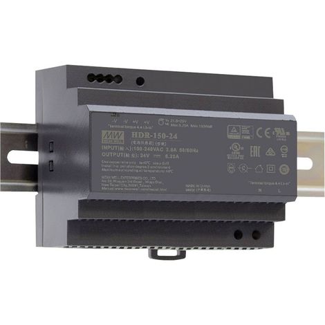 Mean Well HDR-150-24 Alimentatore per guida DIN 24 V/DC 150 W Num. uscite:1 x Contenuto 1 pz.