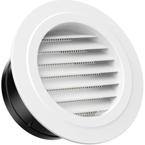 Grille de ventilation 150 mm en ABS, bouche d'aération pour salle de bain et bureau, évacuation efficace de l'air ambiant, fixation murale incluse (1/5)