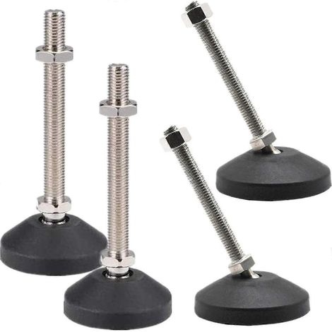 Lot de 4 pieds de nivellement pour meubles, pieds réglables en acier inoxydable, patins robustes (1/5)
