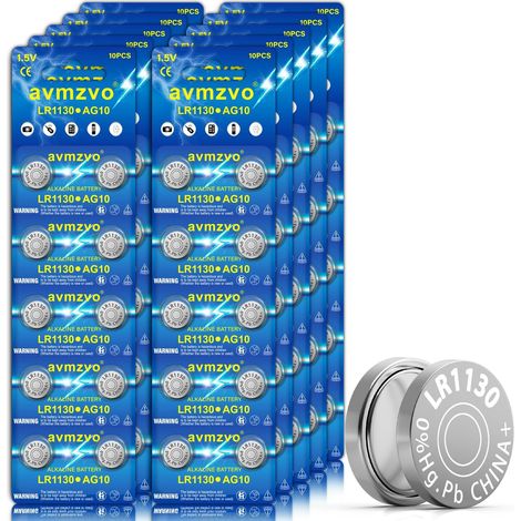 Piles bouton Batterien AG10 LR54 189 389 1.5V Piles bouton alcalines, 100 pièces, sans mercure, emballage sécurisé pour enfants[5 ans de garantie de stockage] (1/5)