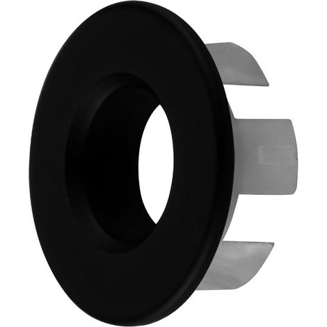 Kibath Embellecedor de Rebosadero del Lavabo redondo acabado NEGRO mate fabricado en ABS (1/3)