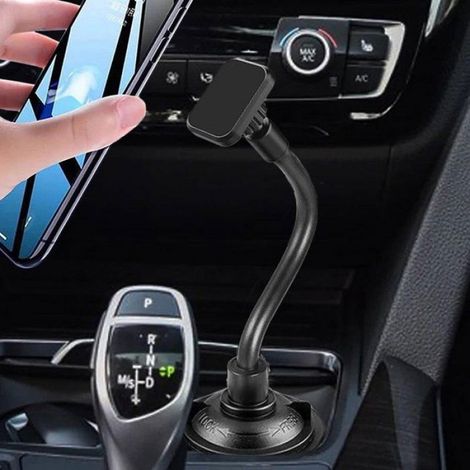 Support Téléphone Voiture - Support Gobelet Magnétique - Pour Smartphones Jusqu'à 7,5 cm - Fixation Stable - 1 Pièce (1/5)