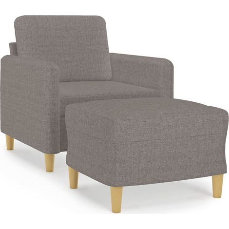 Maison Exclusive - Sessel mit Hocker Taupe 60 cm Stoff