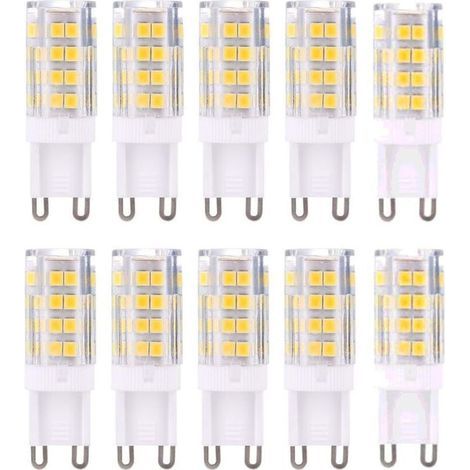 Ampoules LED G9, lumière blanche chaude 3000K, 5W, équivalent à des ampoules halogènes de 40W, 420 lumens, non dimmable, paquet de 10 [Classe énergétique A+] (1/4)